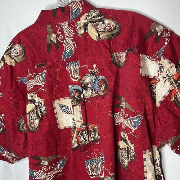 North River Outfitters Vintage Motorcycle Americana Button Down Shirt. Size XL. - Picture 7 of 8